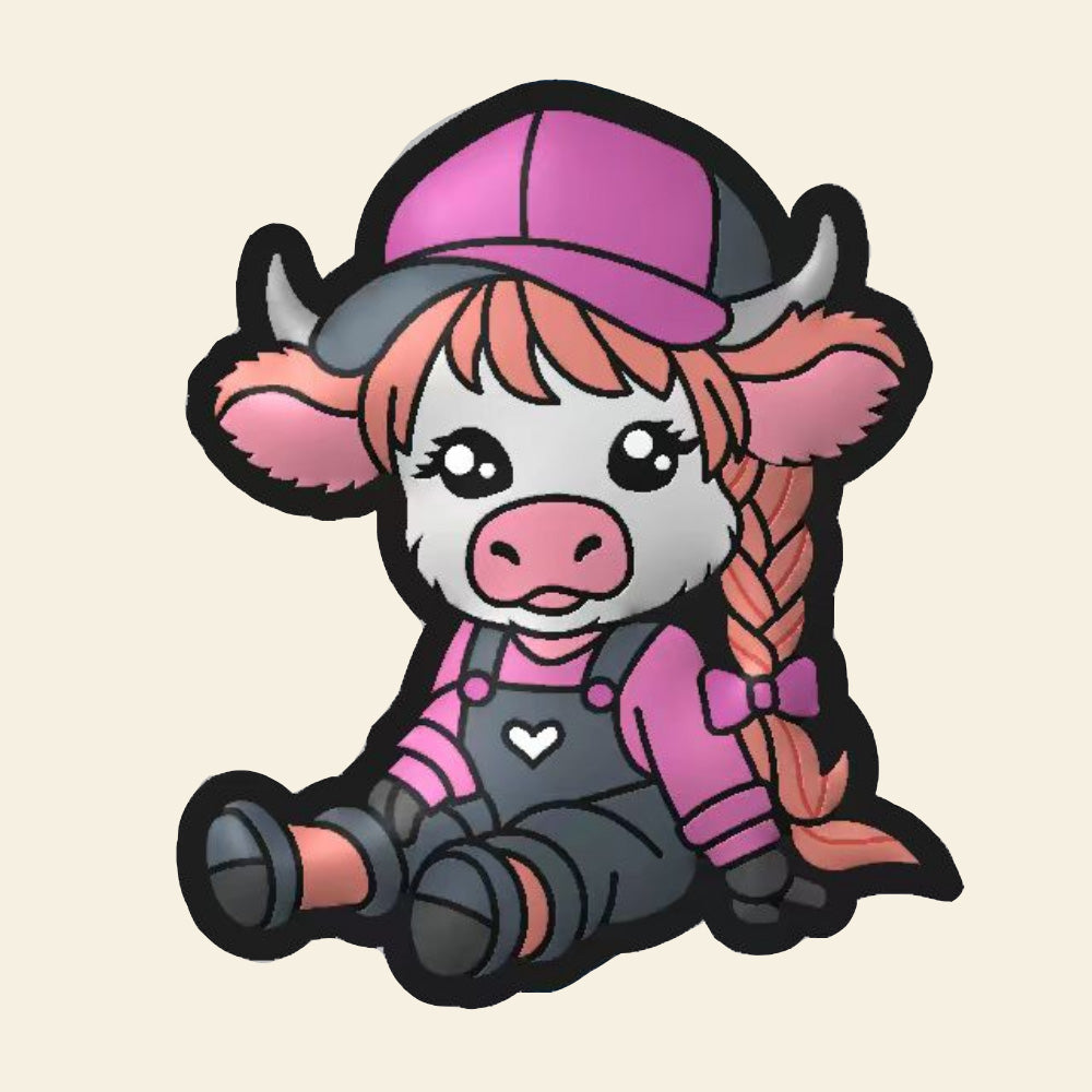 Wholesale 10pcs Cartoon Western Style Twist Cow Silicone Beads